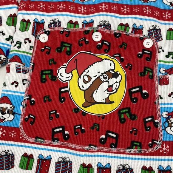 Bucees Youth Size Small Zipper Christmas Pajama Thermal Waffle Knit One Piece - Picture 7 of 7
